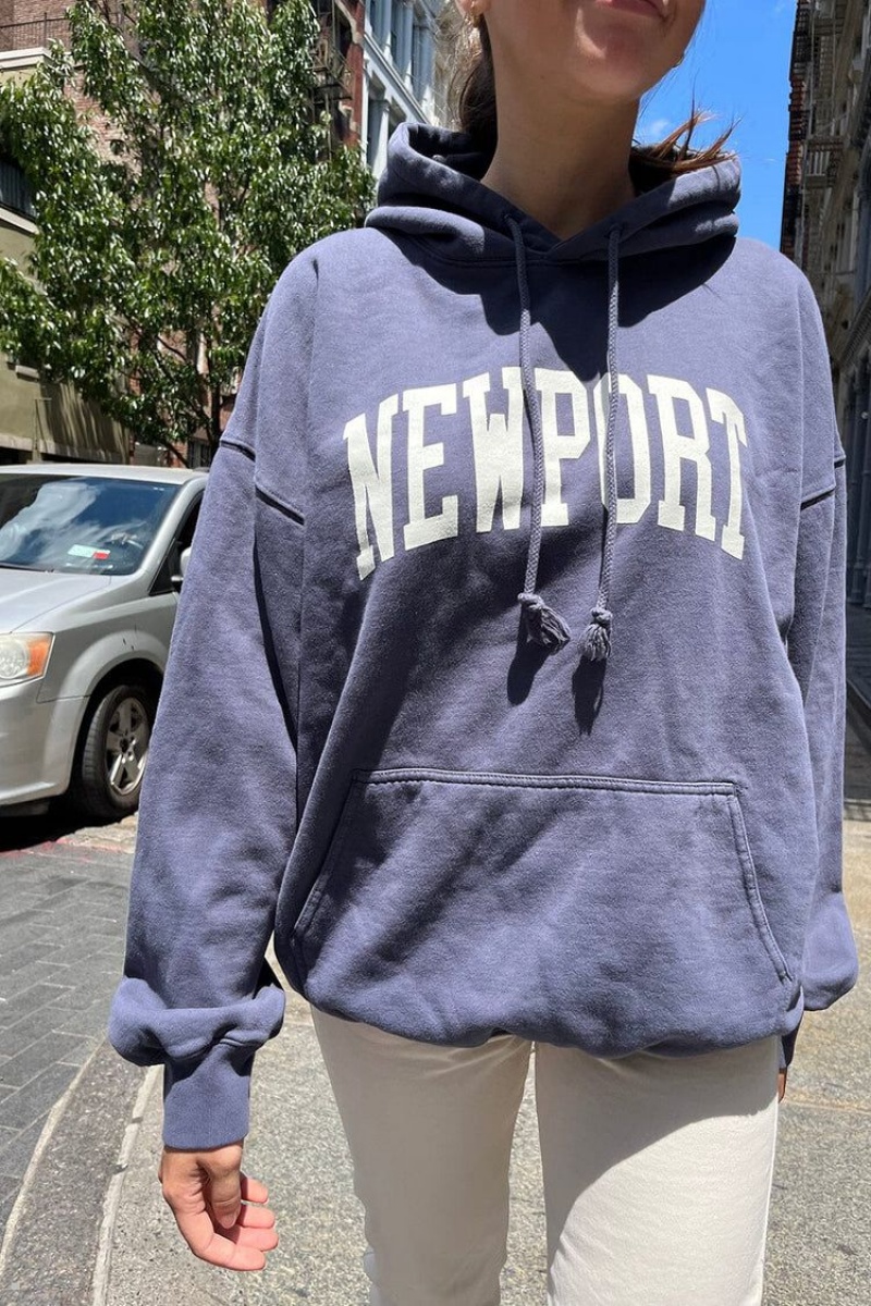 Sweat a Capuche Brandy Melville Christy Newport Bleu Marine | DLG-71733585